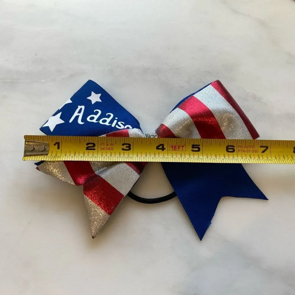 Three Large Girl Bows “Addison” “A” and Red